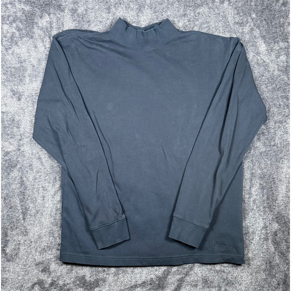 Filson Seattle Mens Large‎ Mock Neck Long Sleeve Shirt Faded Black Cotton